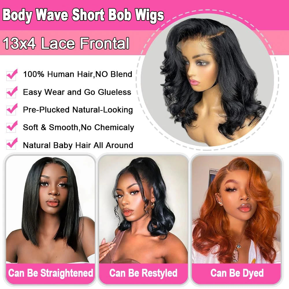 Body Wave Lace Front Bob Wigs