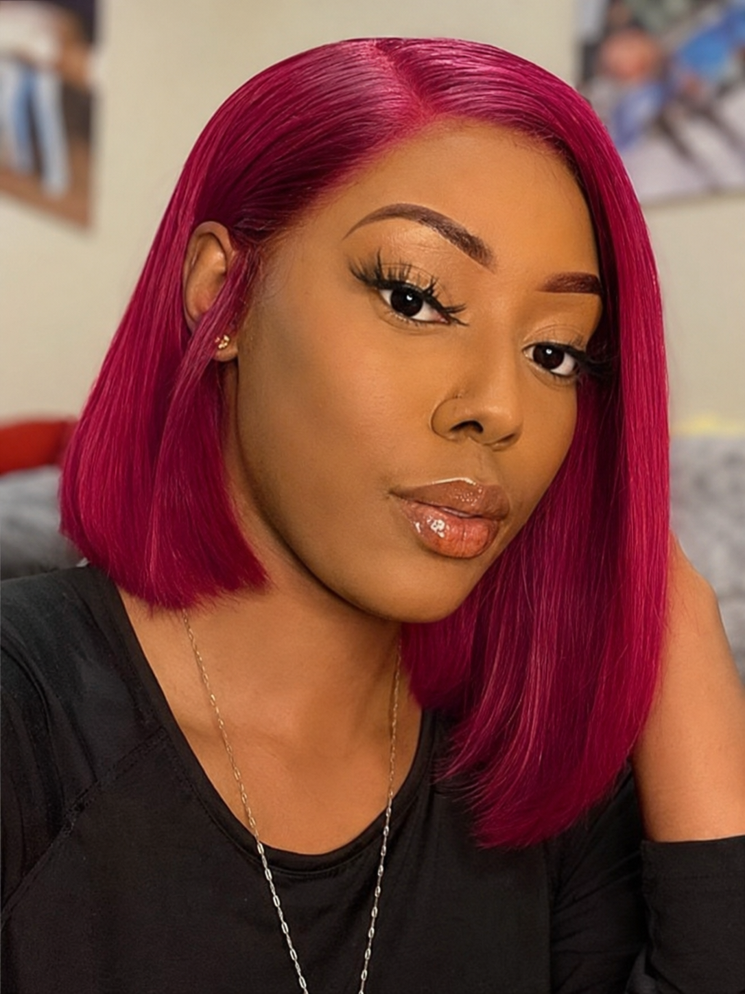 Burgundy Human Hair Wig Bob