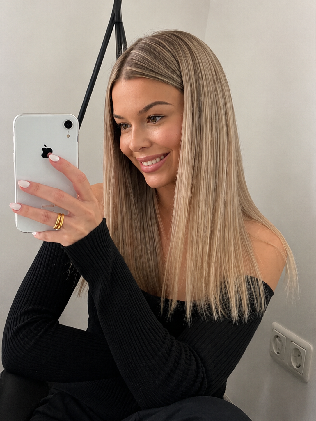Glueless Highlight Ash Blonde Straight Wig