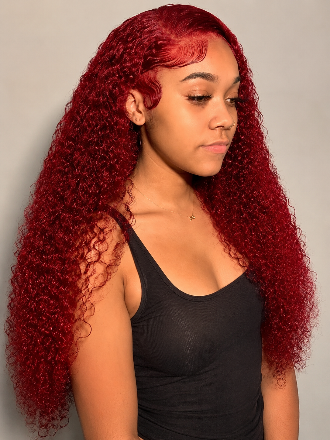 Red Lace Frontal Curly Wigs