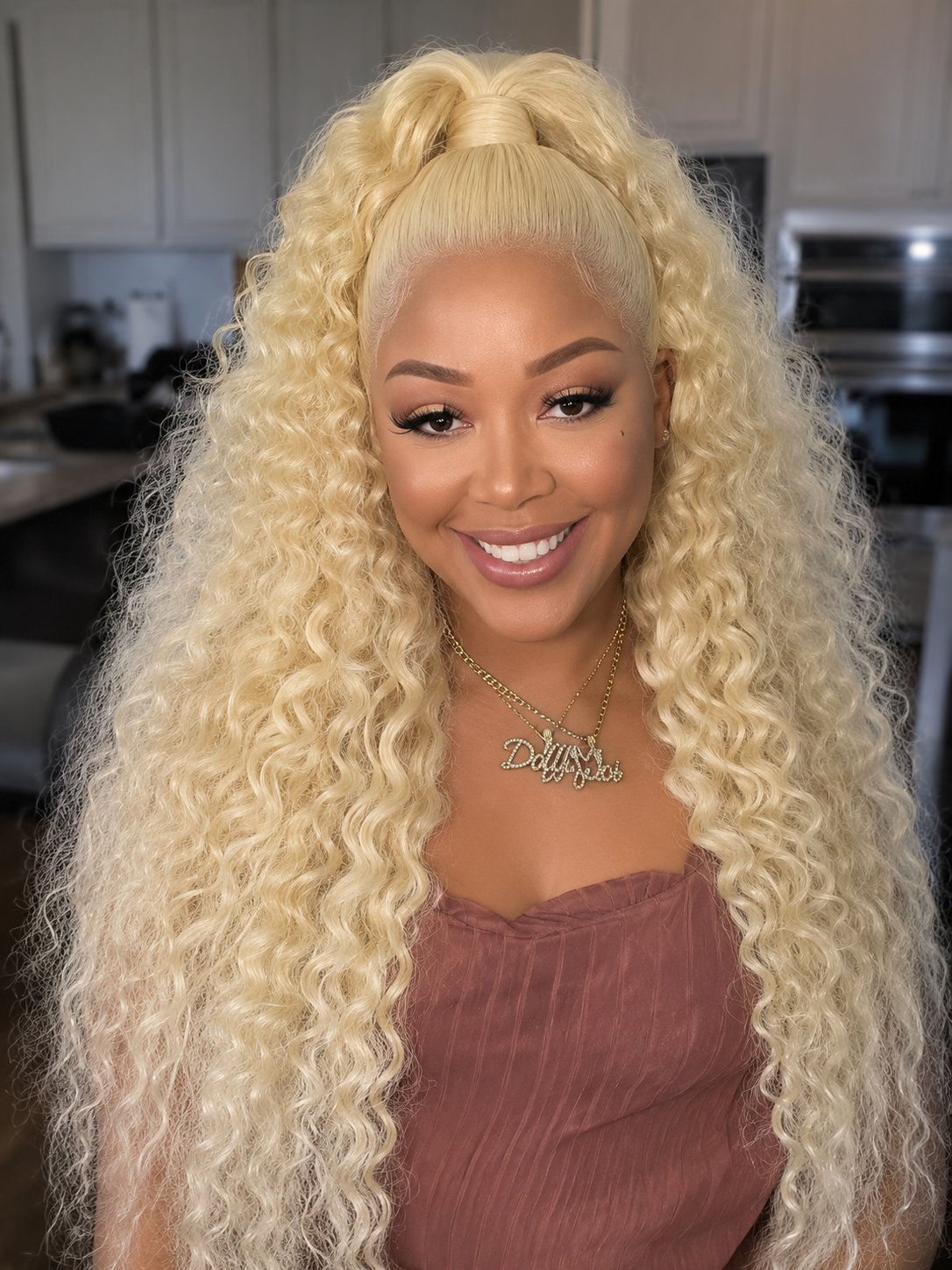Honey Blonde Water Wave Lace Front Wigs