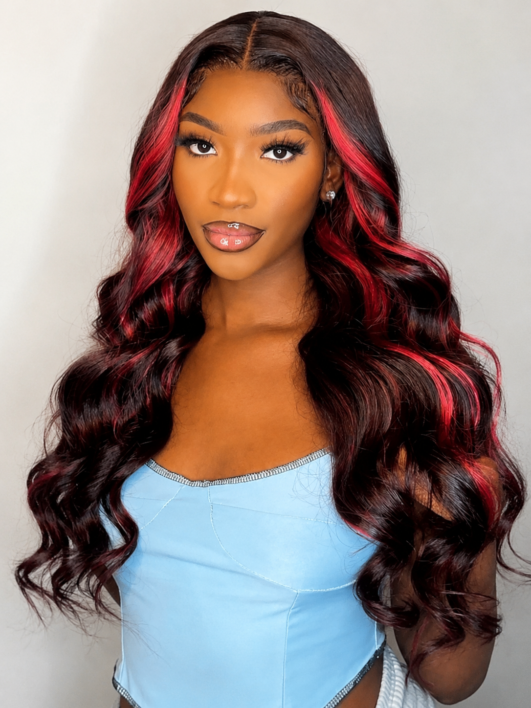 Burgundy Body Wave Lace Front Wigs