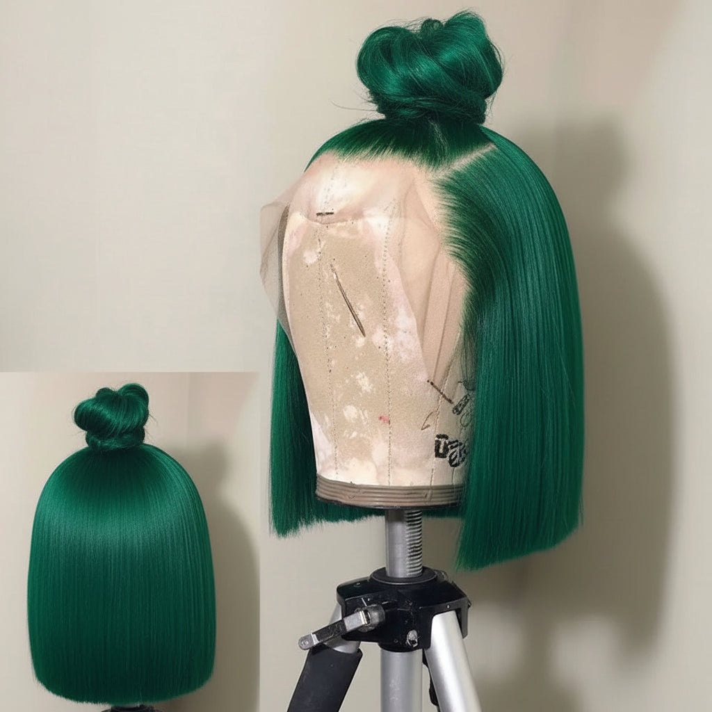 Mint Green Straight Colored Short Bob