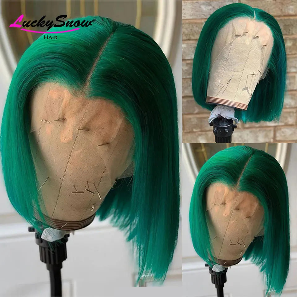 Mint Green Straight Colored Short Bob