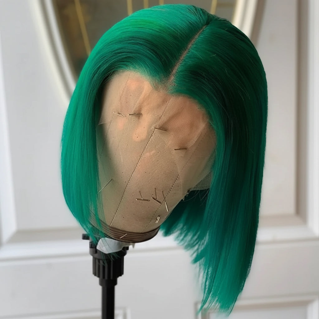 Mint Green Straight Colored Short Bob