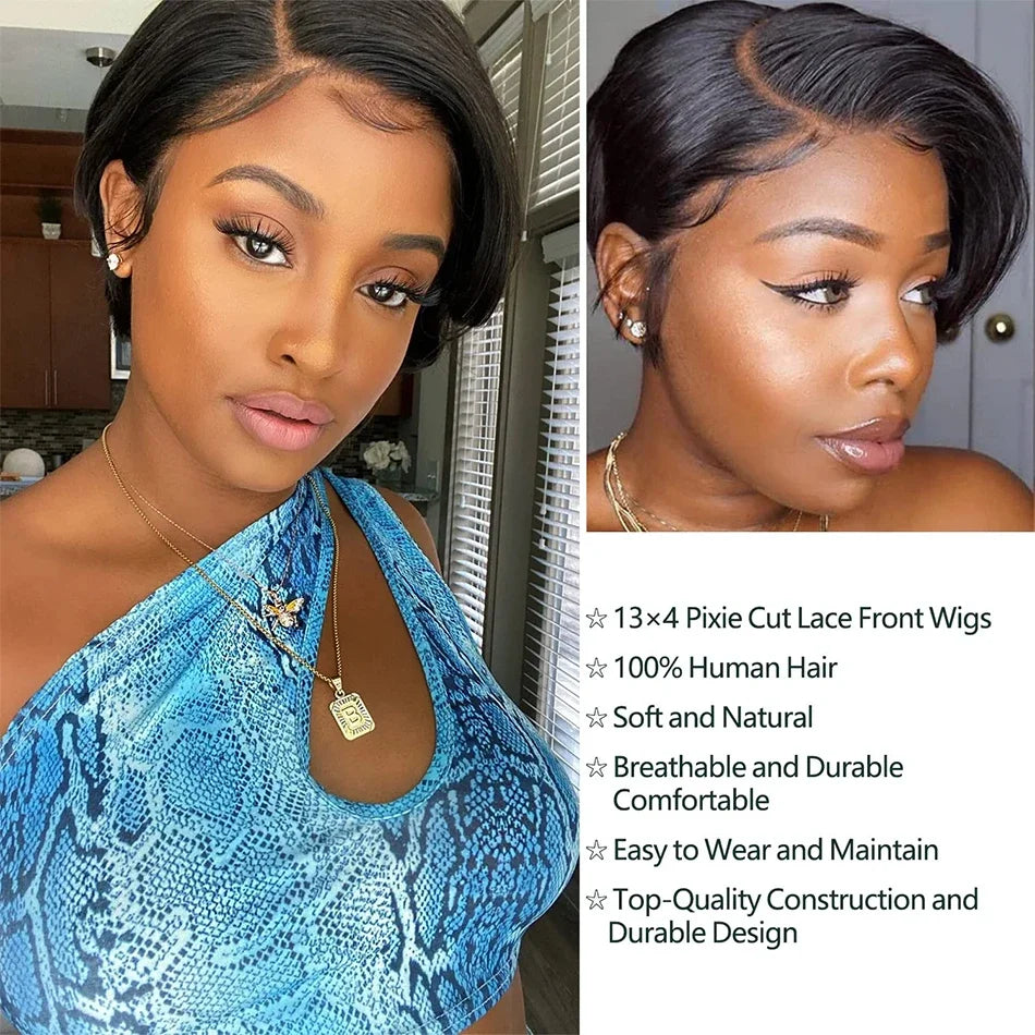 Pixie Cut Wigs 100% Human Bob Hair