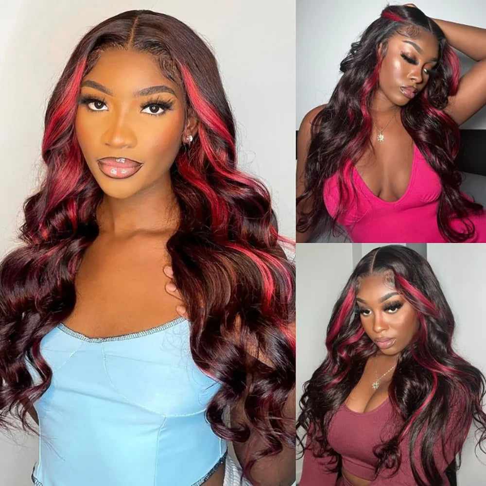 Burgundy Body Wave Lace Front Wigs