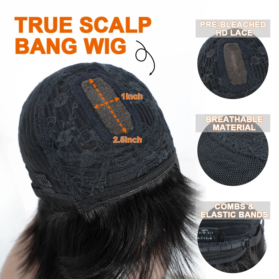 Glueless Straight Human Bob Hair Wigs
