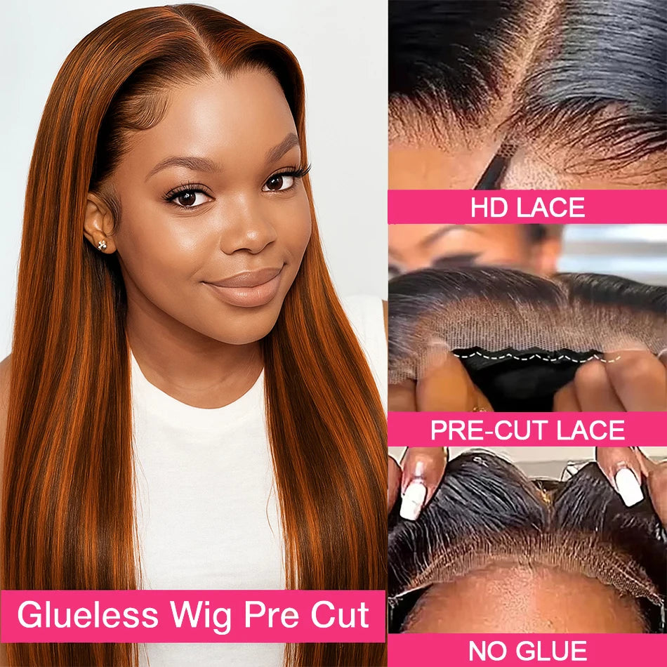 Brown Ginger Highlight Wigs