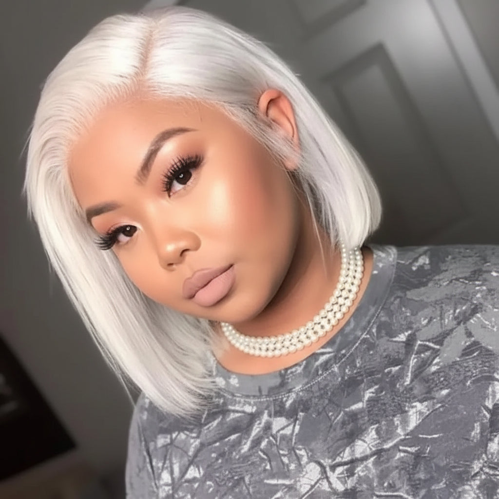 Platinum Ash Blonde Bob Human Hair
