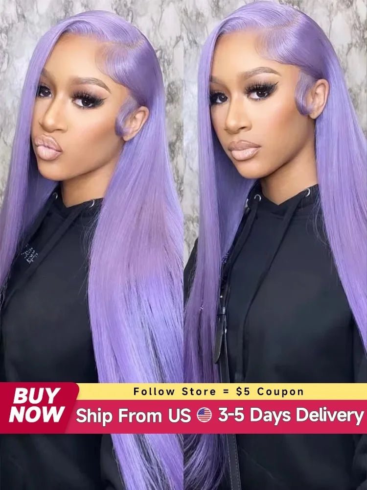 Purple Lace Front Human Hair Wig