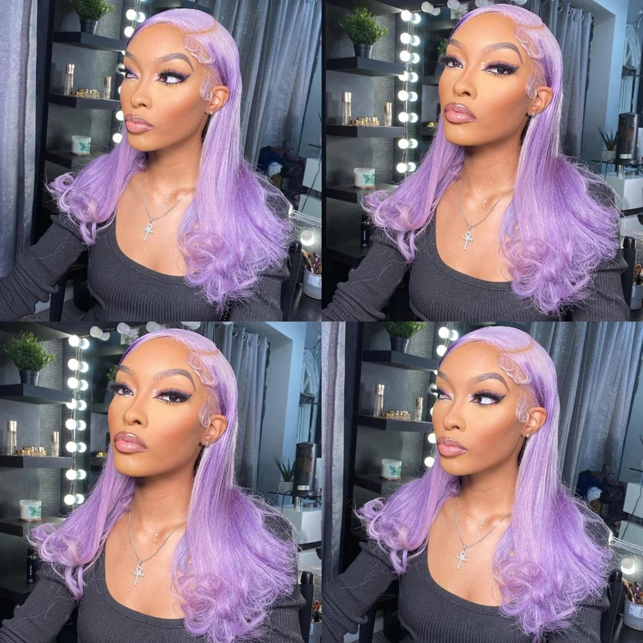 Purple Lace Front Human Hair Wig