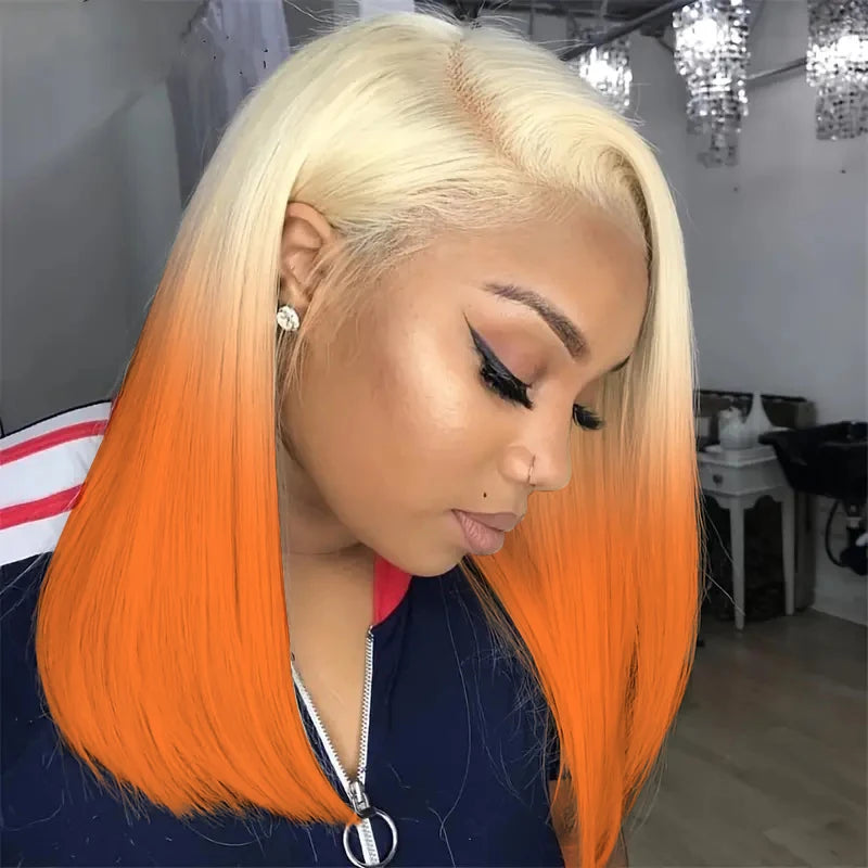 Ombre Orange 613 Blonde Colored Bob