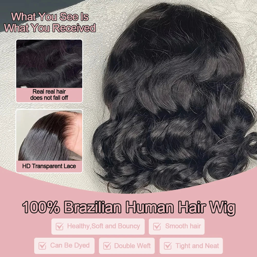 Natural Body Wave Glueless Bob Wig