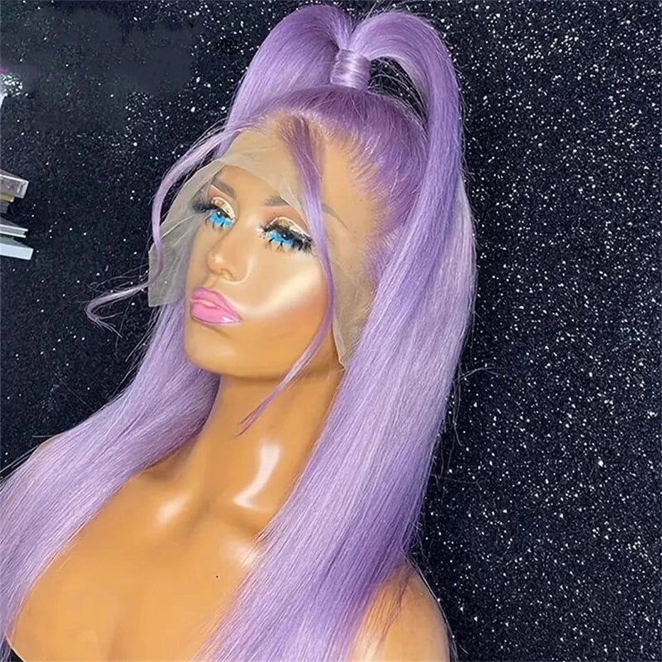 Purple Lace Front Human Hair Wig