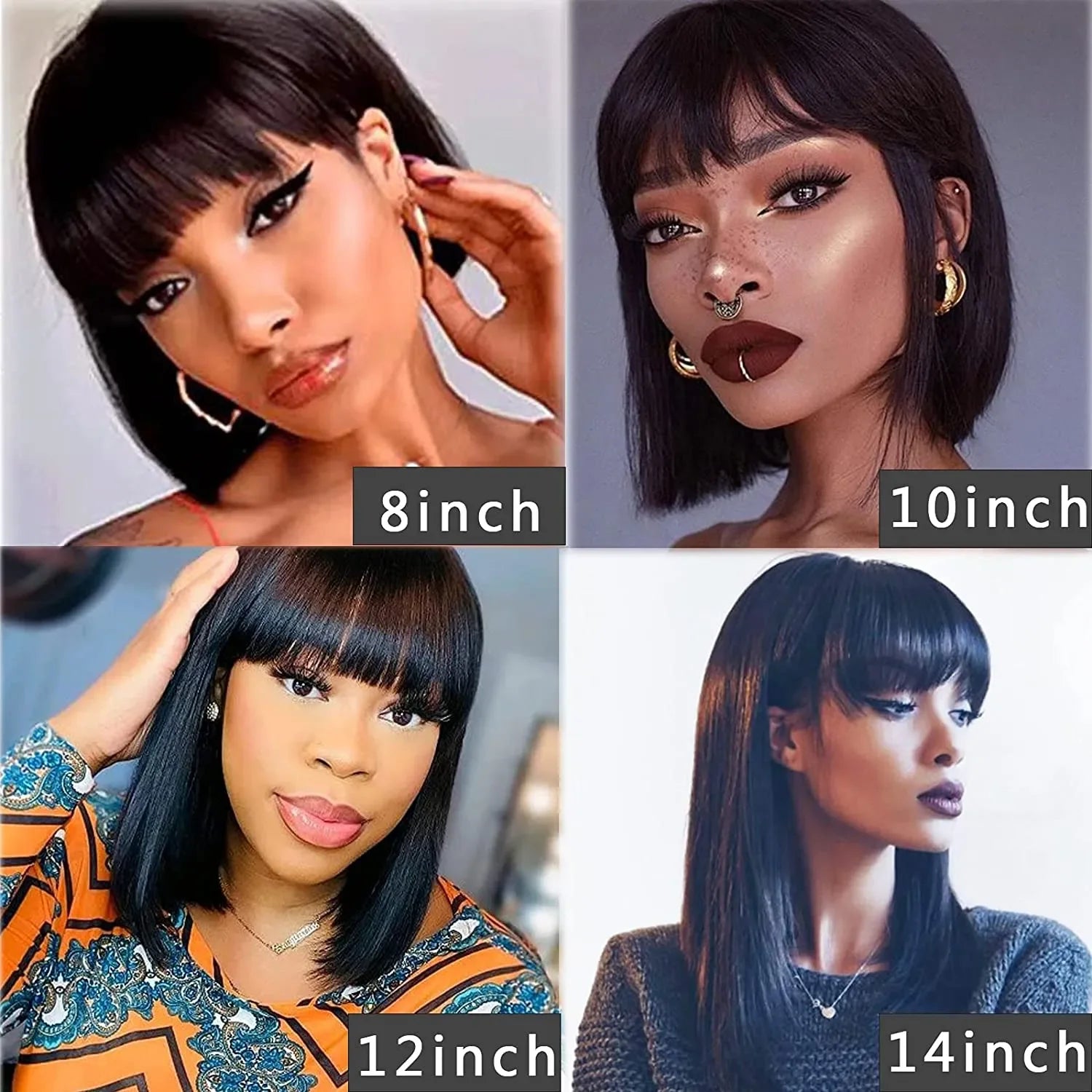 100% Human Straight Bob Wig