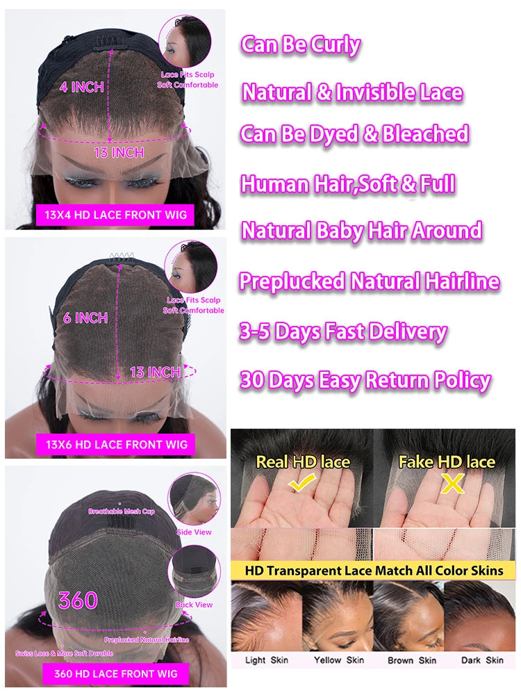 Bone Straight Hd Transparent Lace Frontal Wigs