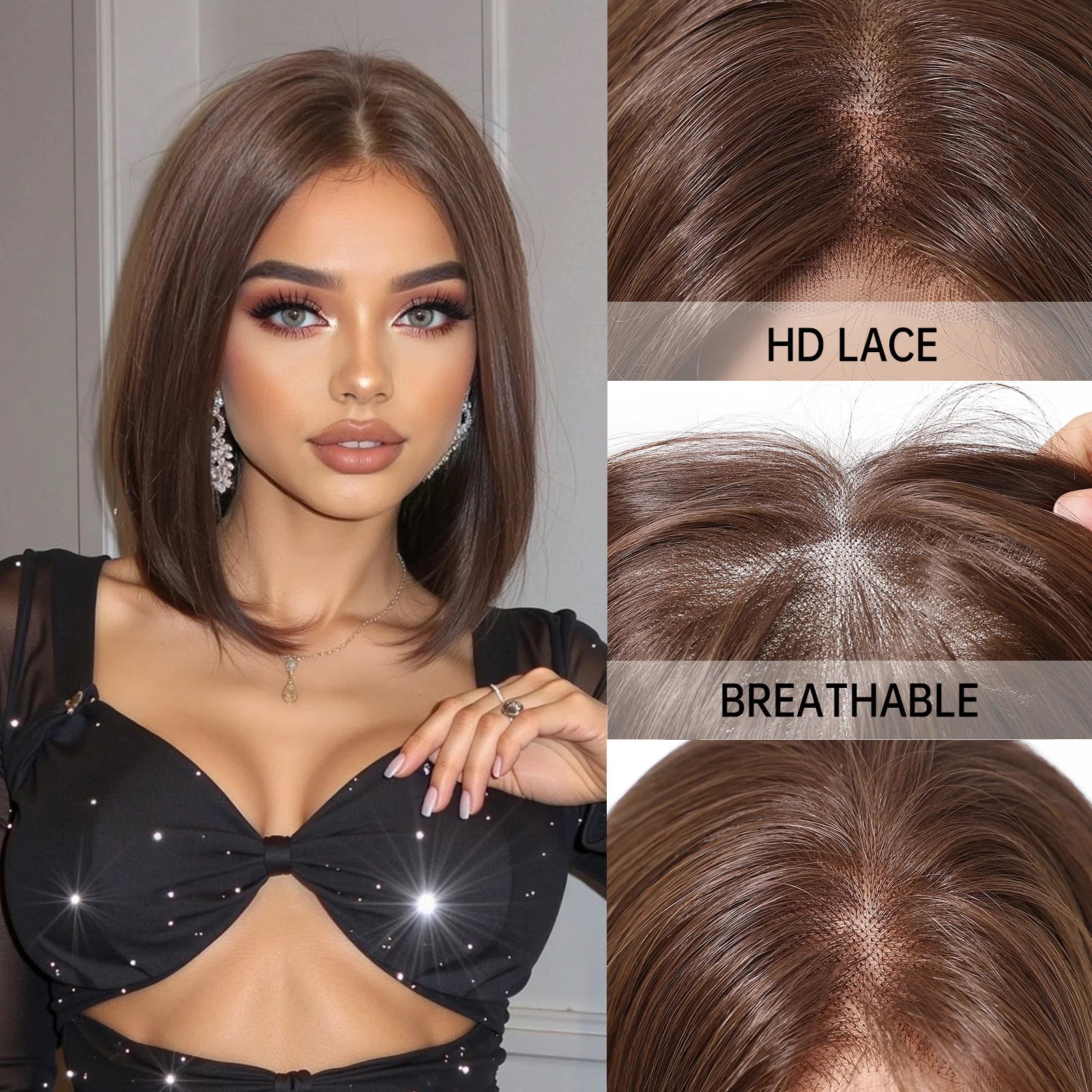 Glueless Ombre Blonde Straight Synthetic Wigs