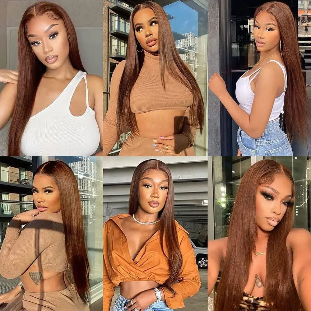 Straight Chocolate Brown Wigs