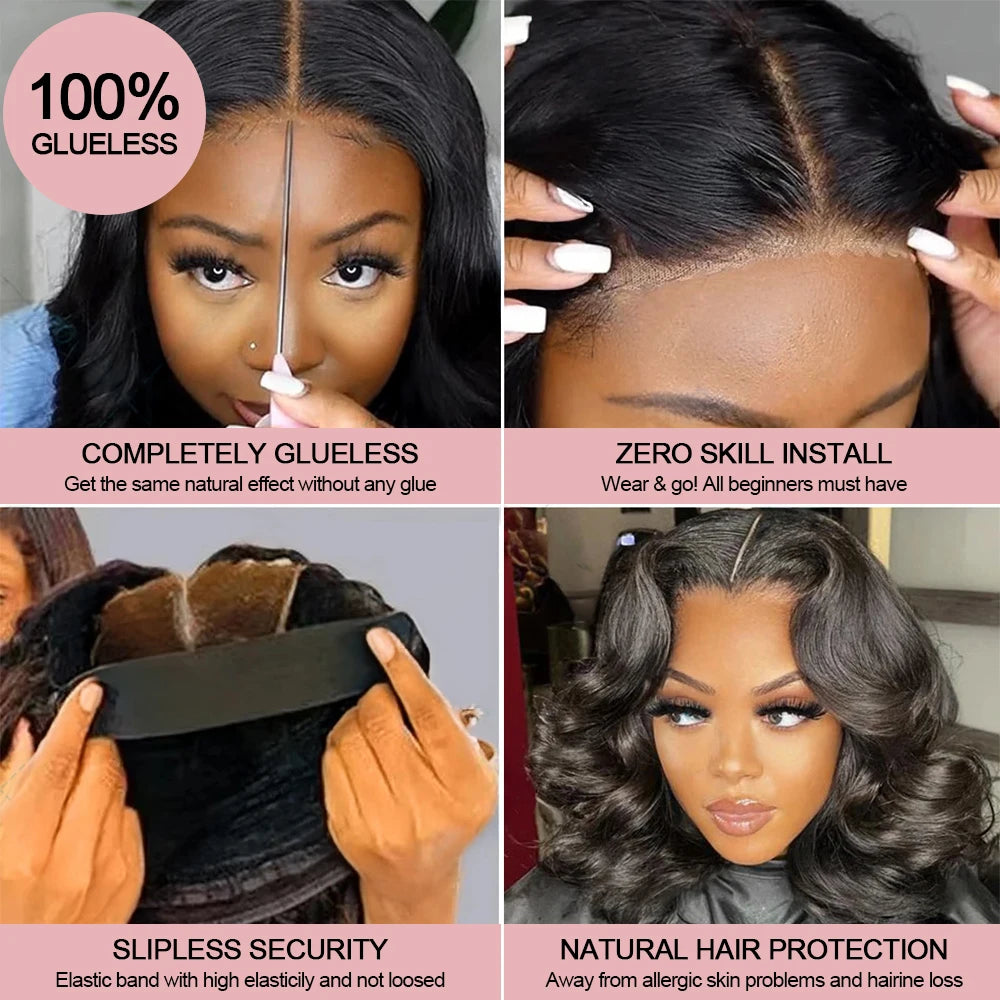 Natural Body Wave Glueless Bob Wig
