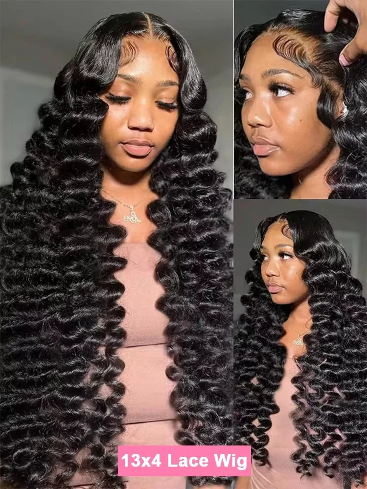 Deep Wave Curly Frontal Human Hair Wigs