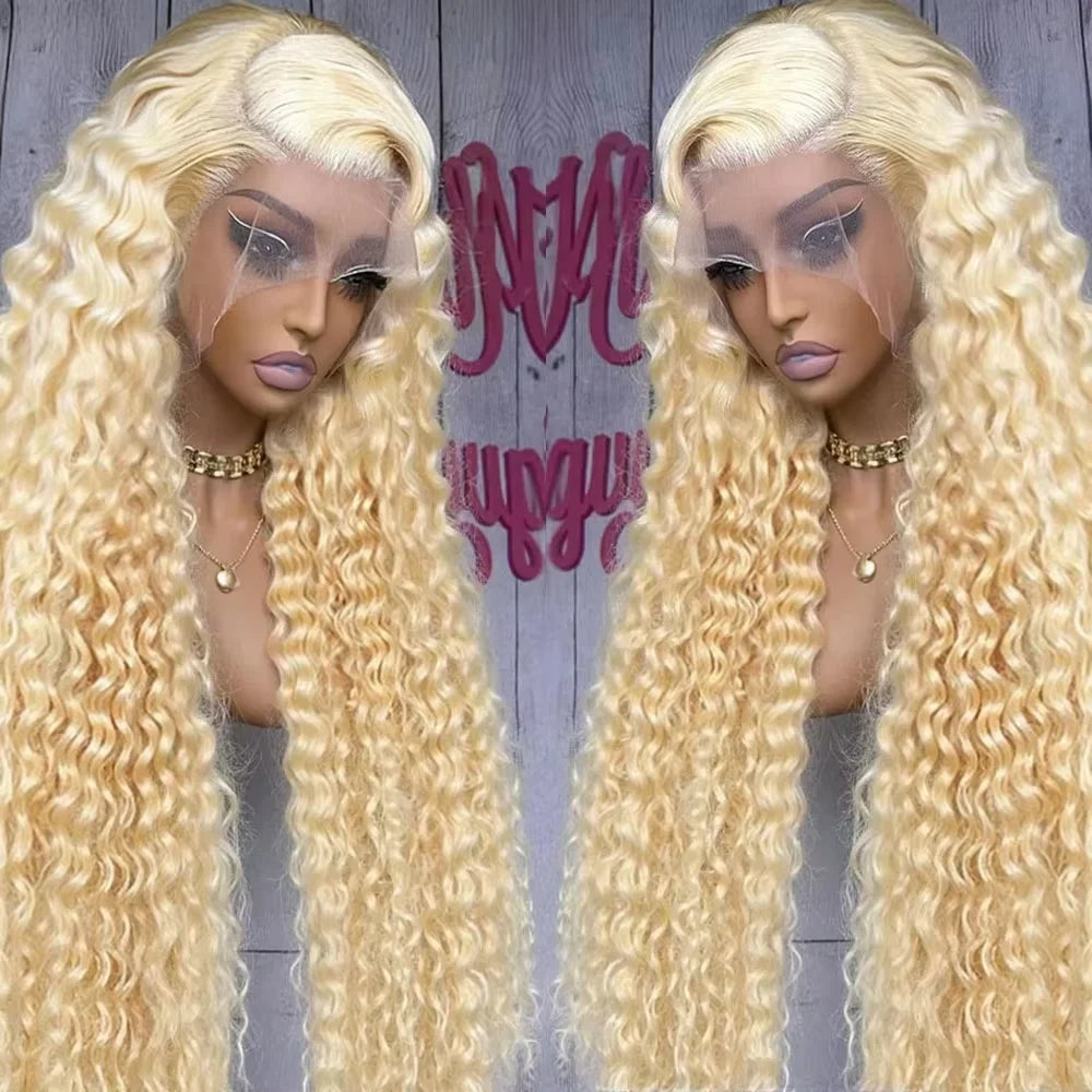 Honey Blonde Water Wave Lace Front Wigs