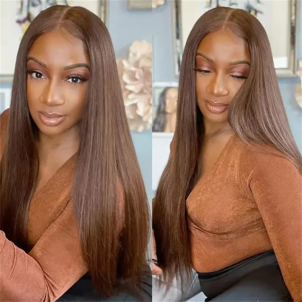 Straight Chocolate Brown Wigs