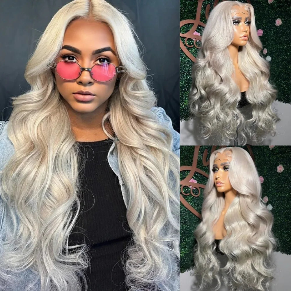 Platinum Ash Blonde Body Wave Lace Front Wig