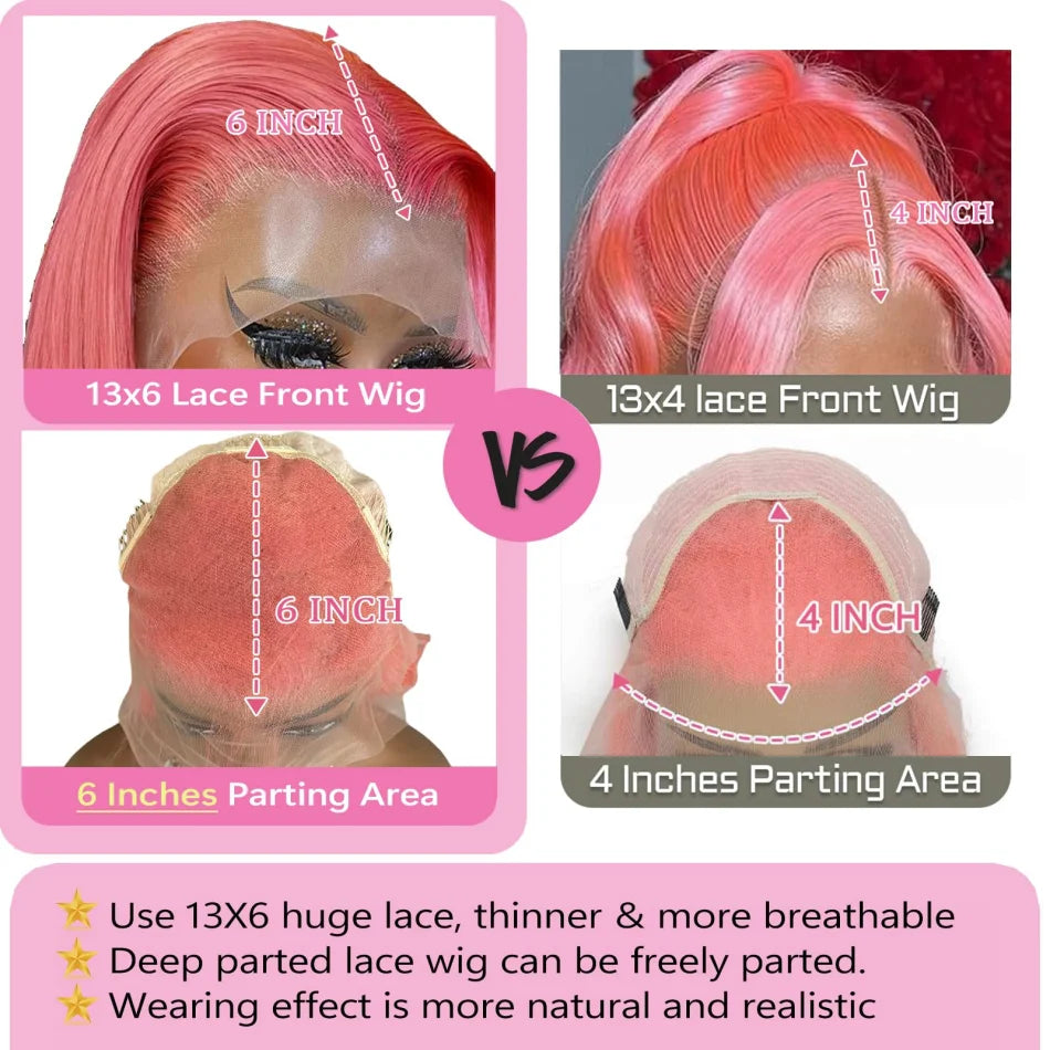 Pink Brazilian Wigs Original 250 Density