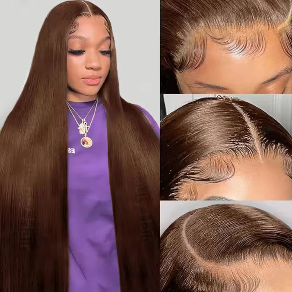 Straight Chocolate Brown Wigs