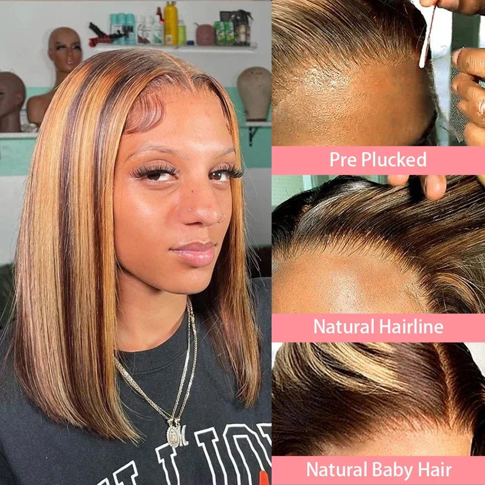 200% Density Short Bob Wigs