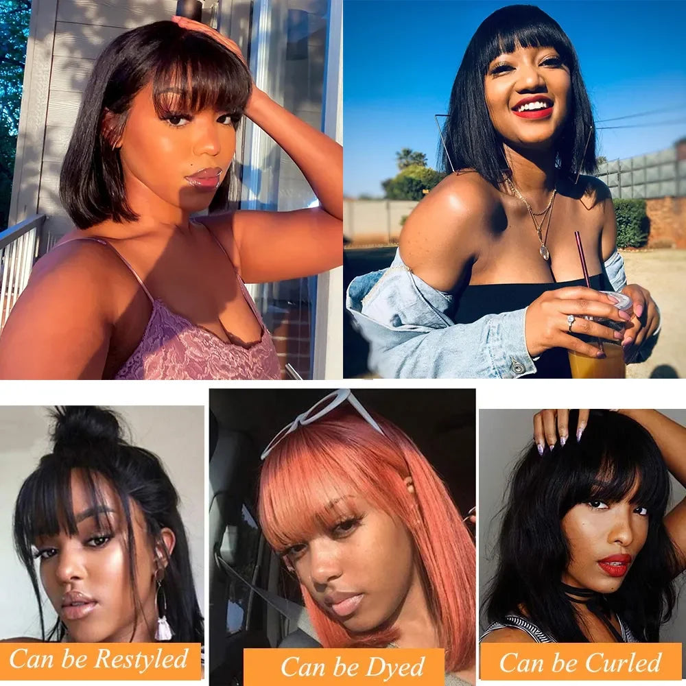 100% Human Straight Bob Wig