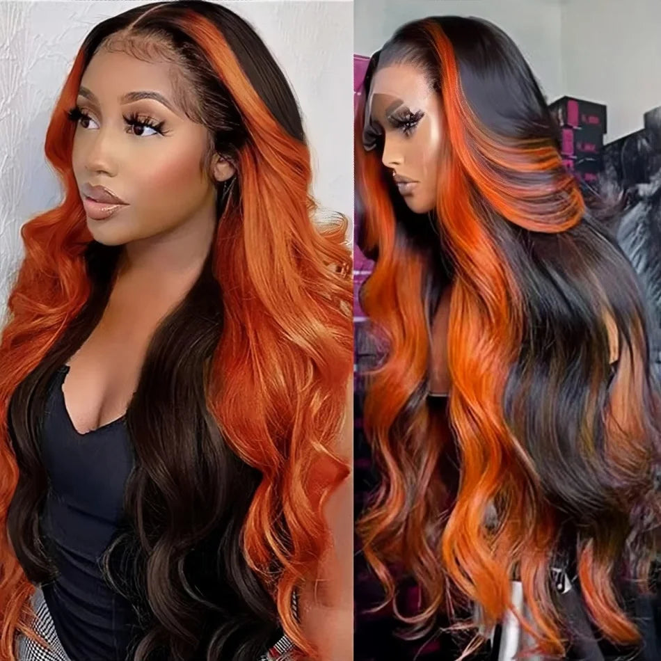 250 Density Highlight Ginger Body Wave Human Hair Wigs