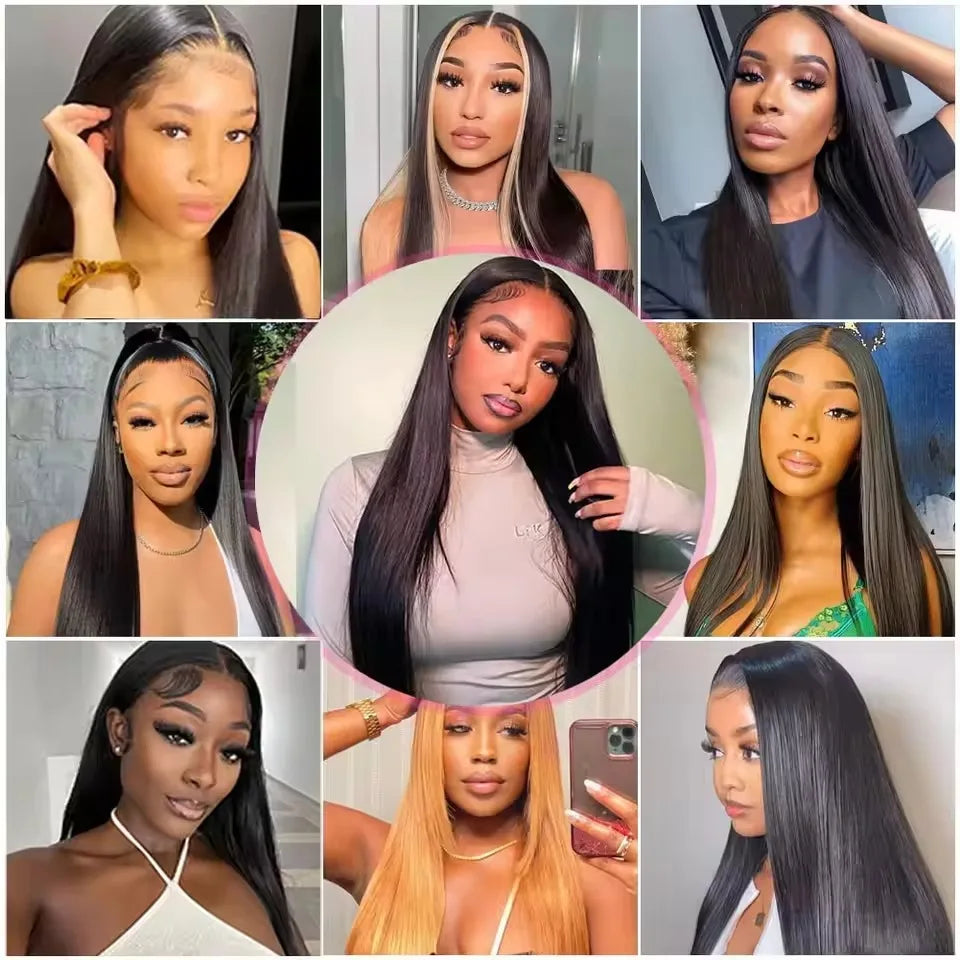 Bone Straight Hd Transparent Lace Frontal Wigs