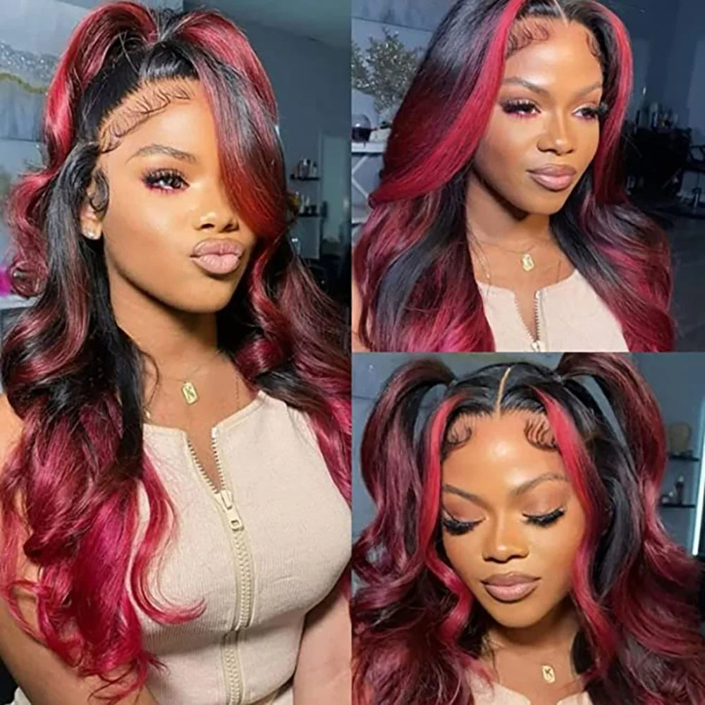 Burgundy Body Wave Lace Front Wigs